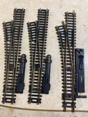Lot of 3 Vintage HO Scale Brass Track Switches 2 Casadio No. 4 LH 1 Atlas